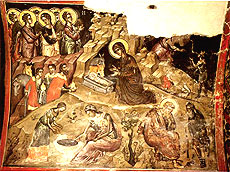Рождество Христово. Критская фреска. XVII в.