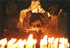 Икона Рождества Христова в Вифлеемской базилике